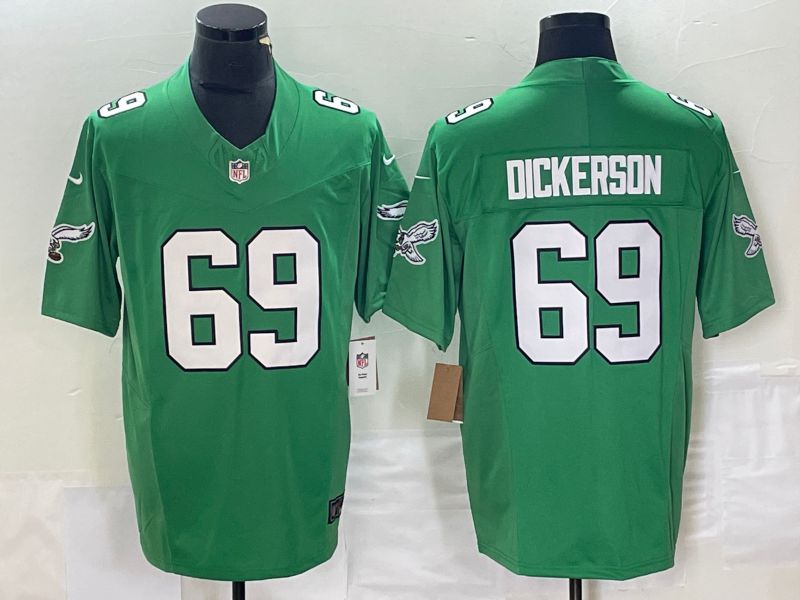 Men Philadelphia Eagles 69 Dickerson Green 2023 Nike Vapor Limited NFL Jersey style 5